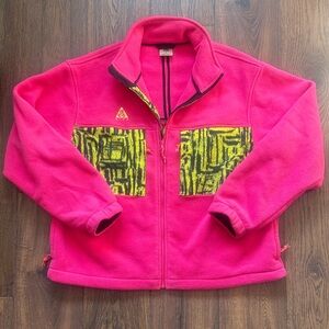 Bright Pink 💝 Fleece Jacket with Yellow Patterned Pockets